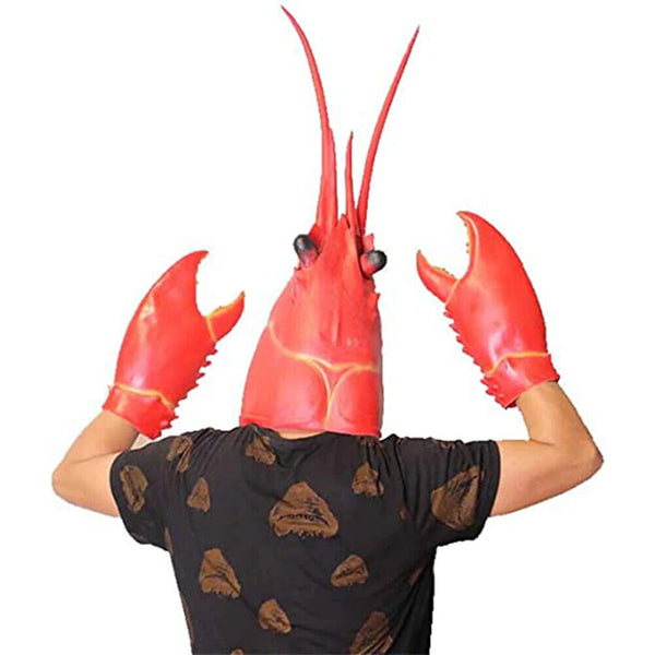Funny Crab Lobster Claws Gloves Headdress Cosplay Party Latex Novelty Toy Set