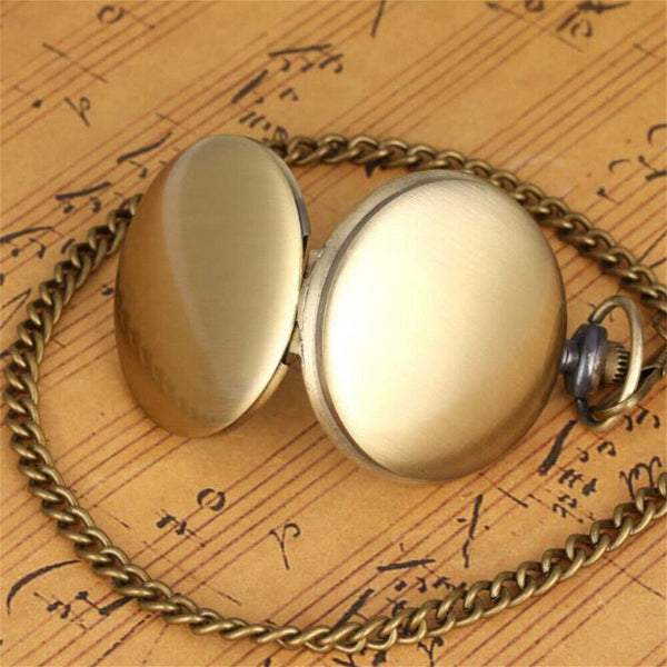 3pcs Vintage Steel Quartz Pocket Watch Classic Pocket Watch with Short Chain AUS