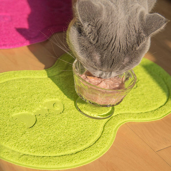 Pet Dog Tray Feeding Water PVC Food Dish Wipe Cleaning Mat