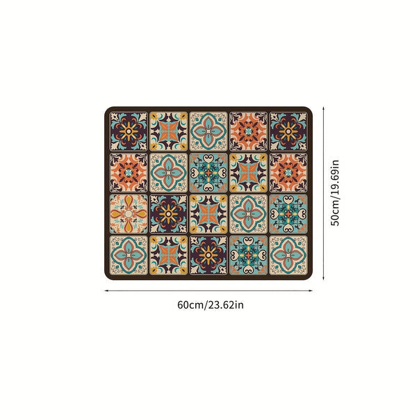 Dish Drying Mat with Glass Pitcher & Cup Set – Decorative Kitchen Draining Mat