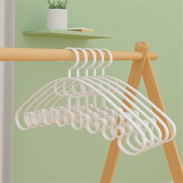 10pcs Wave Pattern Stackable Hanger Space Saving Clothes Hanger Closet Organizer