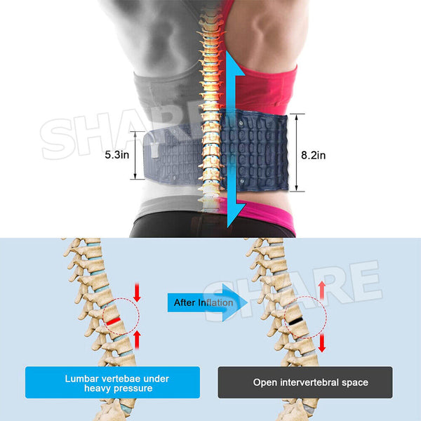 Decompression Belt Waist Brace Spinal Lower Air Traction Back Pain Relief Lumbar