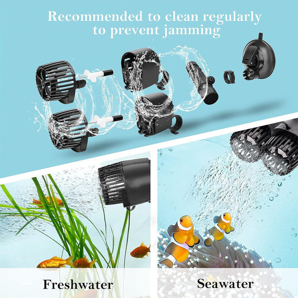 Aquarium Wave Maker Fish Tank Water Circulation Pump Powerhead with Suction Cup