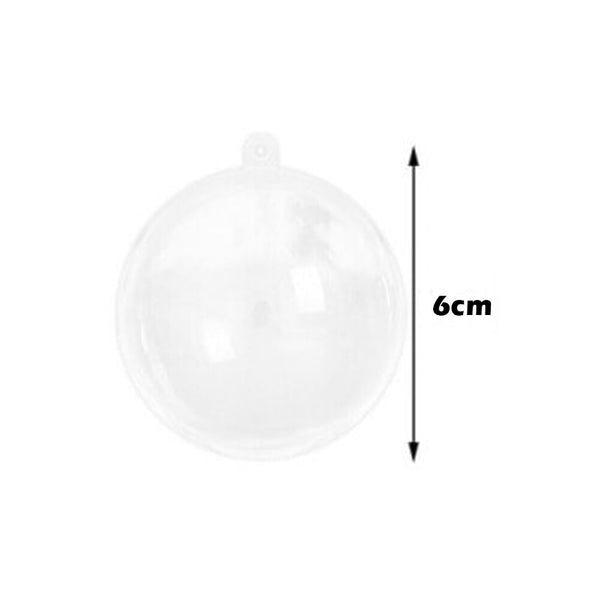 Up to 100x Clear Plastic Ball Christmas Baubles Fillable Xmas Tree Ornament Deco