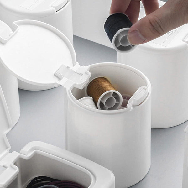 Small Plastic Desktop Storage Box with Lid Organizer Bucket for Office Home Use