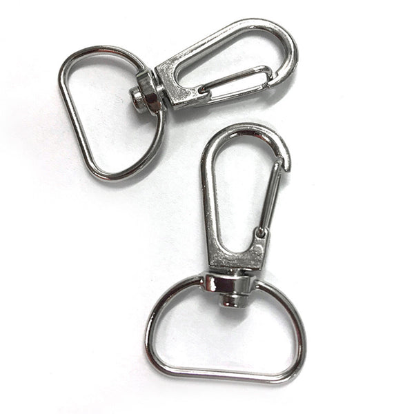 10X Silver 20mm Lobster Clasp Swivel Trigger Clip Keychain Snap Hook Key Ring DI