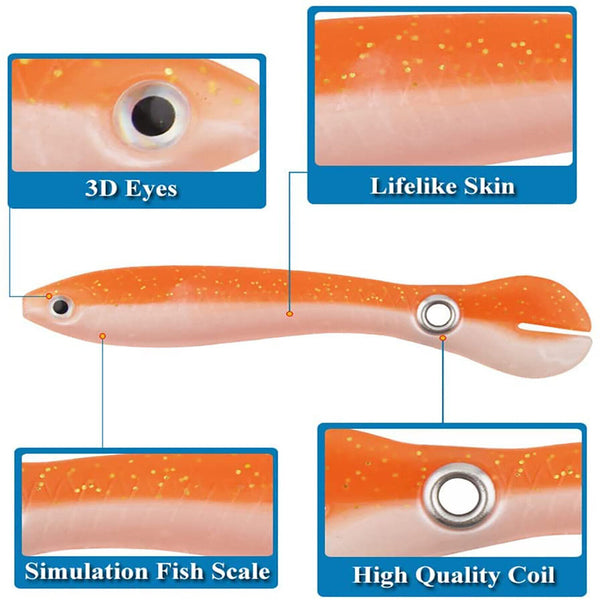 5x Powerful Fishing Lure Fake Bait Soft Bionic Fishing Lure Freshwater Saltwater