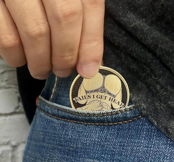 Funny Heads and Tails Coins Double Side Coin Adult Lucky Token Date Night Ideas