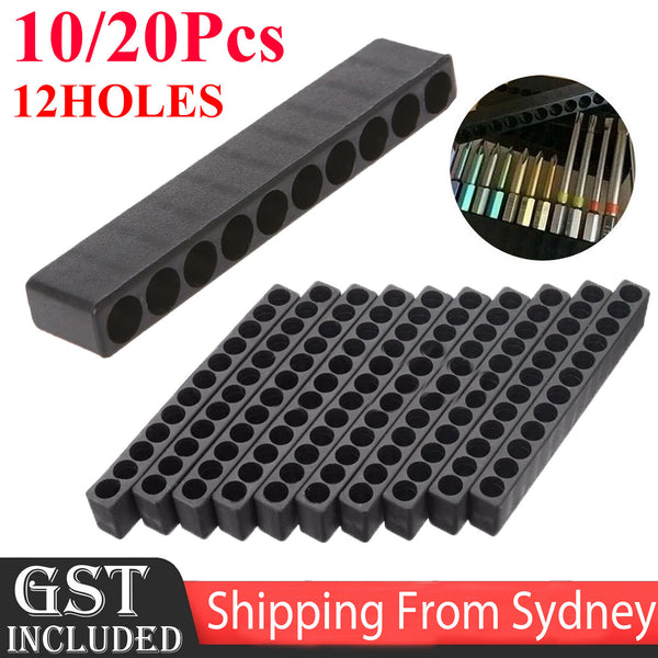 10/20PCS 12 Holes Hex Shank Storage Screwdriver Head-Bit Holder Holding Tool AUS