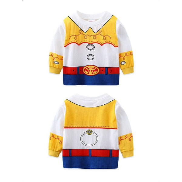 Woody character pyjama tops front view detail