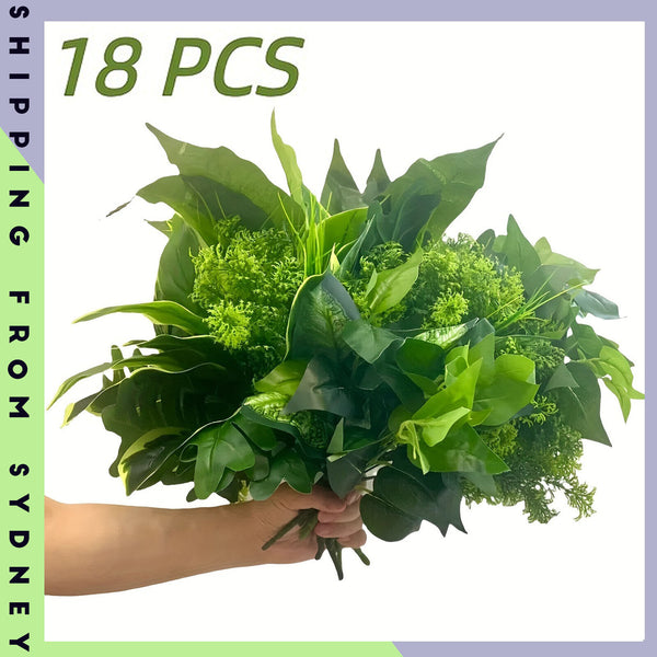 18Pcs Outdoor Artificial Plants UV Resistant Real Touch Fake Greenery Stems Faux