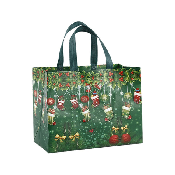 5/10PCS Christmas Gift Bag Storage Bag Tote Bag Reusable Non-woven Shopping Bag