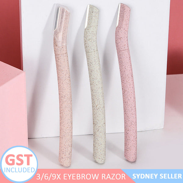3/6/9X Eyebrow Razor Wheatstraw Women’s Facial Dermaplaning Biodegradable Tools