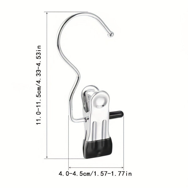 30pcs Stainless Steel Laundry Hooks with Clips | Boot Hanger Clips for Jeans, Hats & Socks