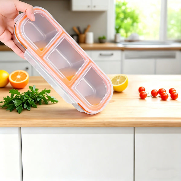 Stainless Steel Snack Container with Lid Lunchbox Food Storage Container 600ml