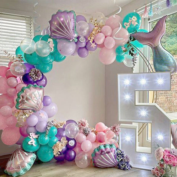 Mermaid Balloons+Ocean Balloon Garland Arch Kit Set Birthday Wedding Party Decor