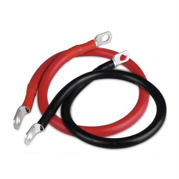 Battery Joiner Connector DC Lead Wire Cable & lugs 100A 12v 24V 30cm Red + Black
