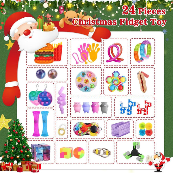 Fidget Advent Calendar 2024, 24 Days of Surprises Fidget Toys Box, Christmas Hol