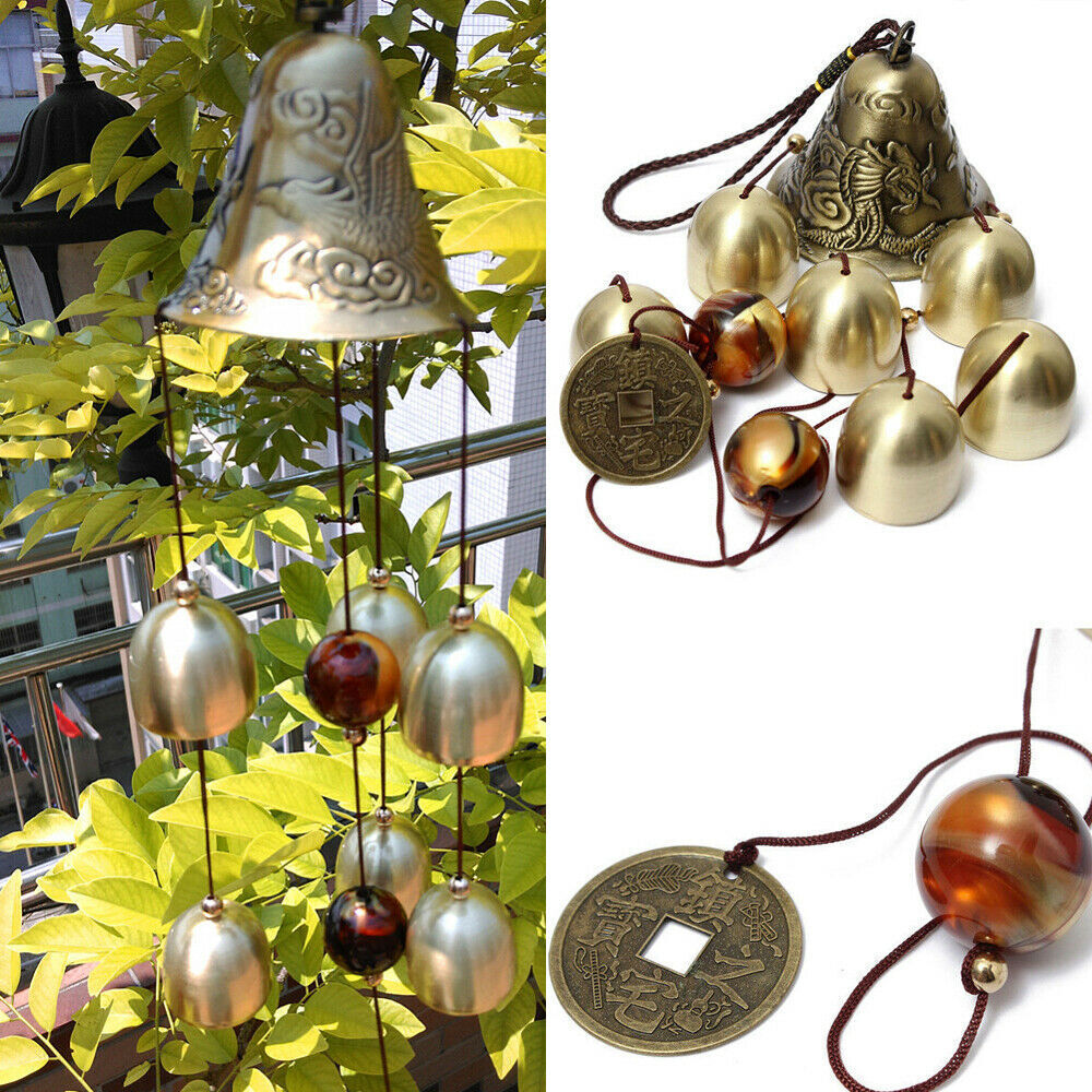 Wind Chimes Large Copper Bells Hanging Garden Yard Home Decor Outdoor 48cm AU