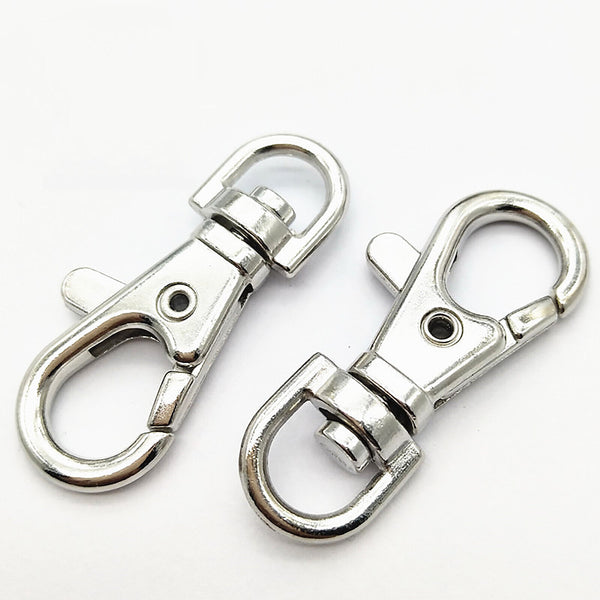 100PCS Swivel Lobster Clasp Clips Hook Alloy Key Ring Split Keychain Durable DIY