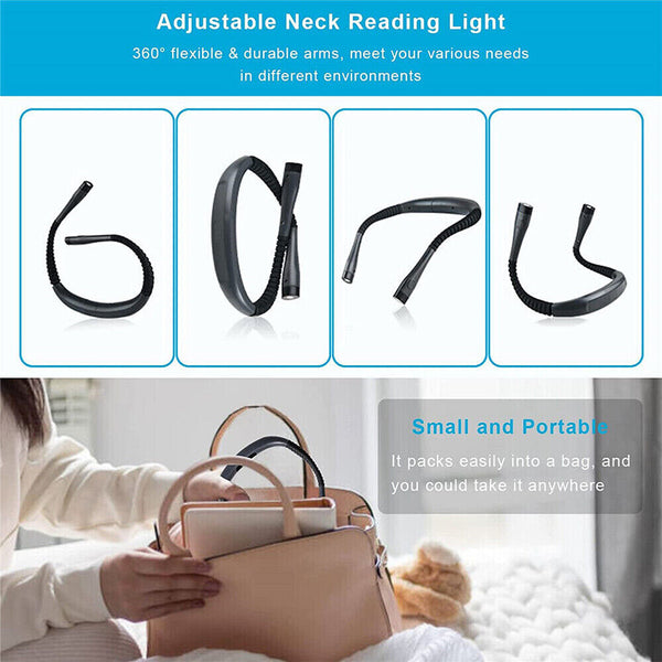 Crafting Book Light USB for Reading LED Neck Light Camping Rechargeable in Bed