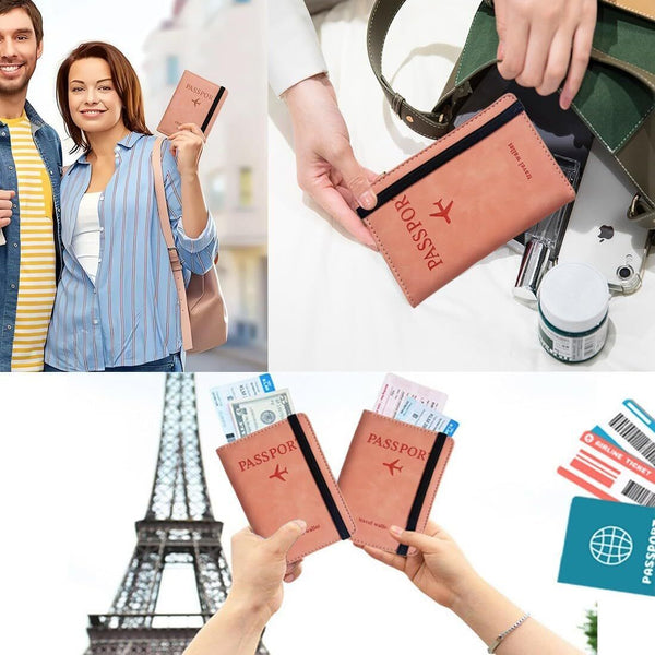 Slim Leather Travel Passport Wallet Holder RFID Blocking ID Card Case Cover