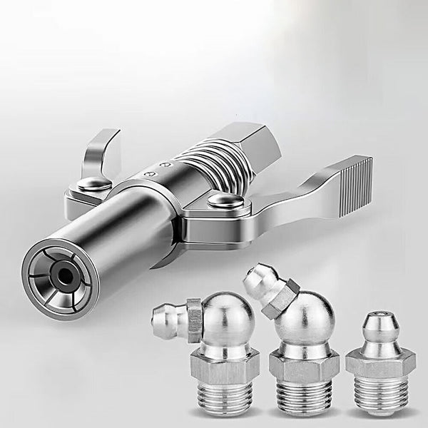 2X Grease Tool Coupler Heavy-Duty Quick Lock Double Handle Leak-Free Grease Gun