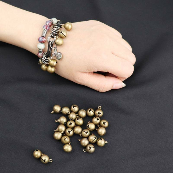 50PCS jingle bells aluminium beads 8mm christmas decoration mixed colours charms