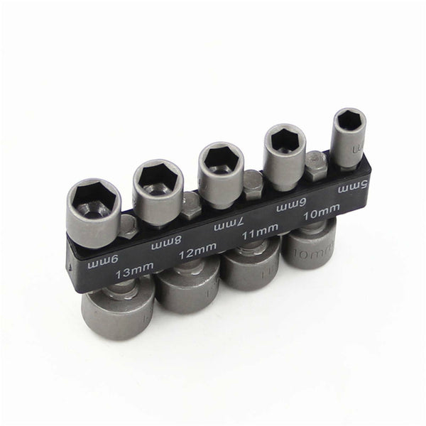 9PCS Power Nut Driver Drill Bit Set Metric Socket Wrench Screw 1/4