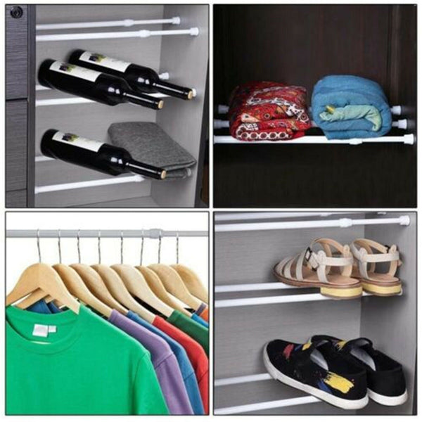 Adjustable Caravan Fridge Curtain Tension Rod Telescopic Motorhome Pole Rail 4X