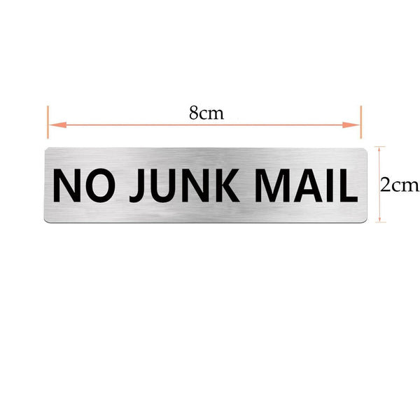 2 PCS NO Junk Mail Sign Self Adhesive Plaque Decal On Letterbox Mailbox AU