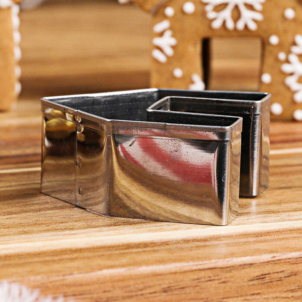 3PCS Gingerbread Christmas Stainless Steel Cutter Set House Cookie Mold Xmas