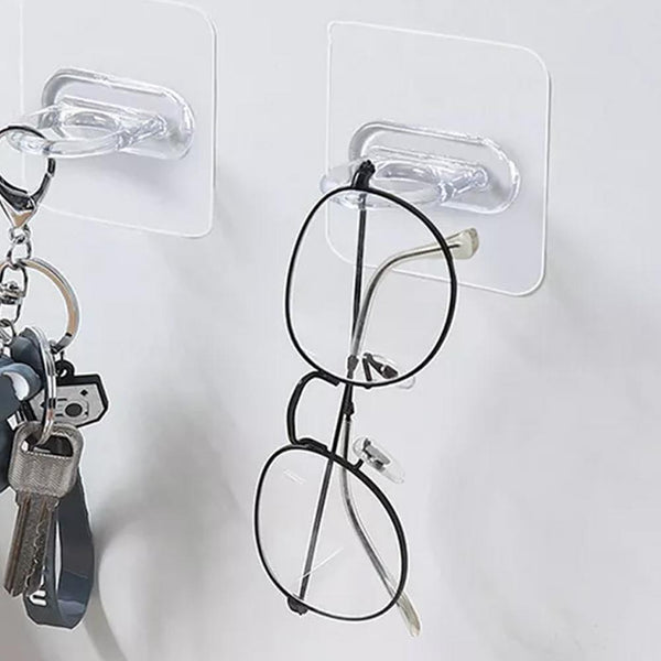 20PCS Adhesive Hook Clips Shelf Support Holders Transparent No Drill Wall Hooks
