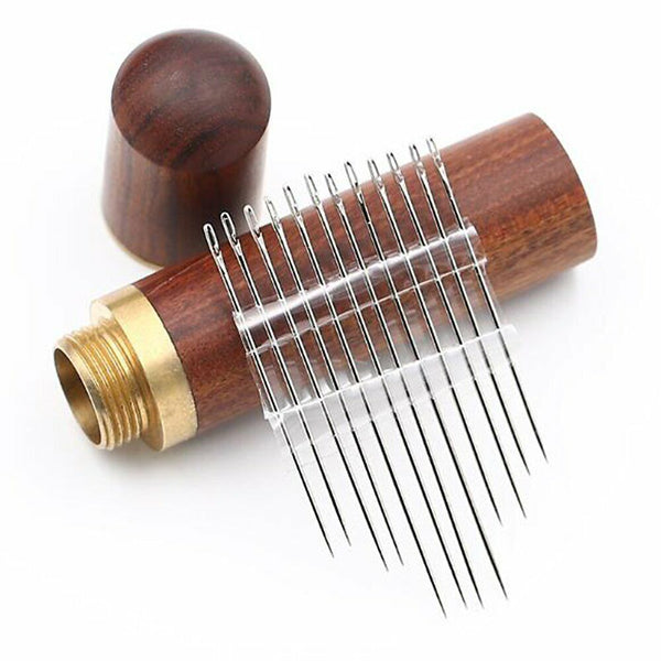 12/24X Stainless Steel Self-threading Needles Opening Sewing Darning Needles Set