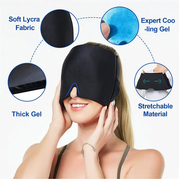 Migraine Relief Hat Cold Therapy Headache Pain Relief Cap Reuse Ice Pack AU