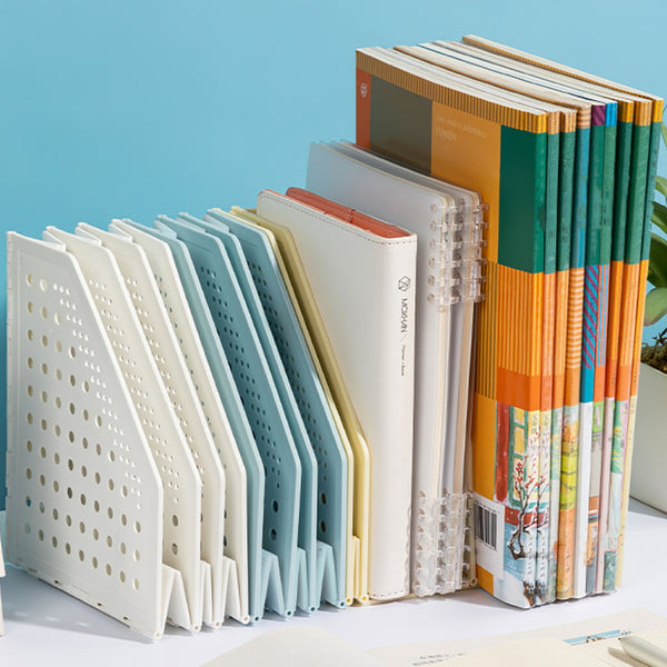 Adjustable Desktop Book Holder and File Organizer – Retractable Bookshelf Storage Rack for Desk