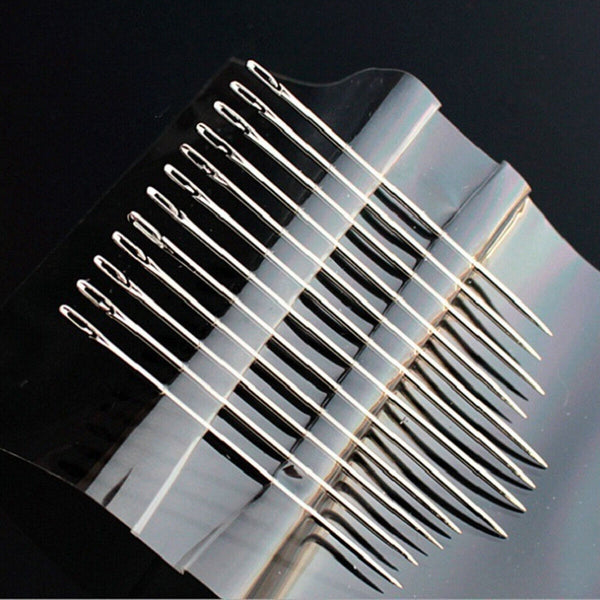 12PCS Easy Self Threading Hand Sewing Needles Assorted Sizes for DIY Stitching