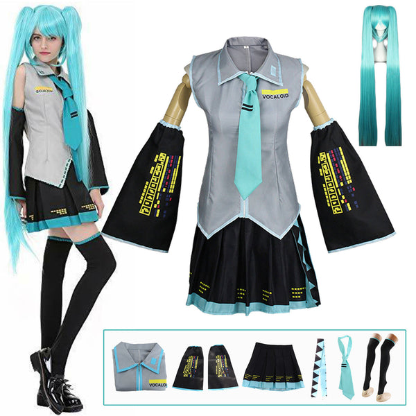 Anime Hatsune Miku Vocaloid Hatsune Miku Costume Uniform Dress Party Cosplay Set