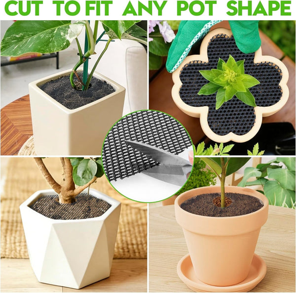 6PCS Plant Pot Soil Covers Garden Pot Mesh Guards Indoor Outdoor Plant Protector