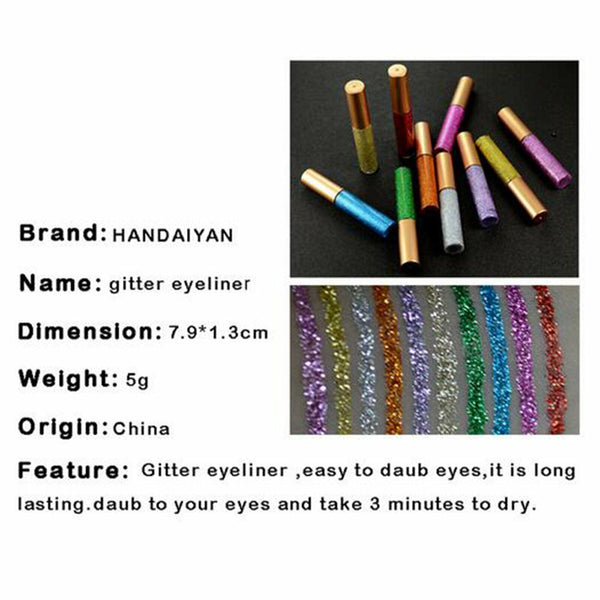 2X Glitter Liquid Eyeliner Eye Makeup Shimmer Diamond Eyeliner Shadow Eyeshadow