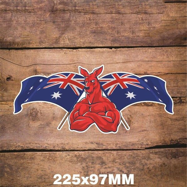 Kangaroo Sticker Down Under Aussie Australian Flag Hunting 22.5cmx9.7cm Accessor