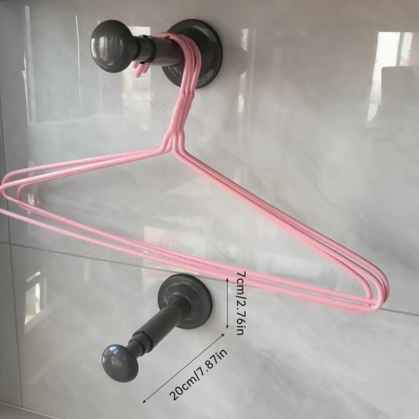 Telescopic Suction Cup Clothes Drying Rack – Wall Mounted Laundry Hanger for Balcony, Bathroom and Bedroom