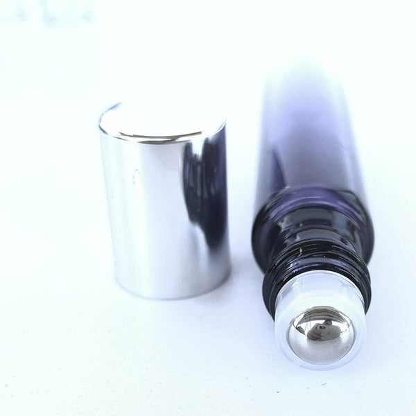 UP 200Pcs 10ml Thick Gradient Glass Roll On Bottles Steel Roller Essential Oil A
