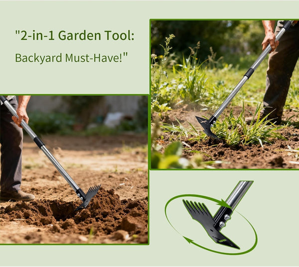 Stand Up Weed Puller Tool Long Handle Garden Weeder Root Remover