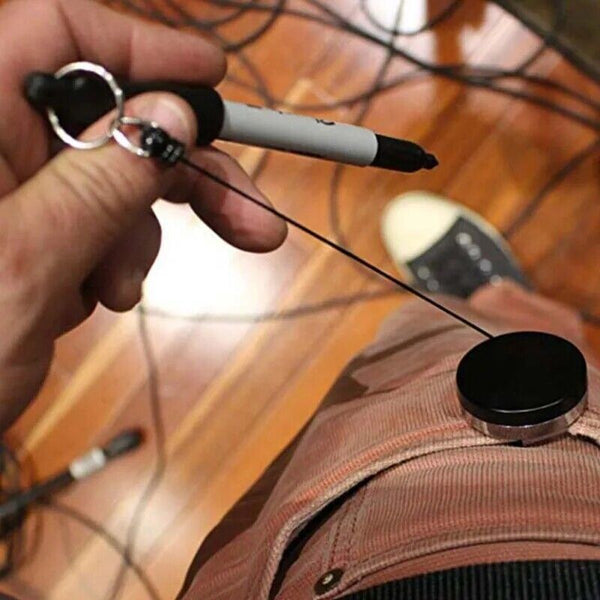 4 Pcs Retractable Pull Pen Holder Markers and Carpenter Pencils, Heavy Duty Elas