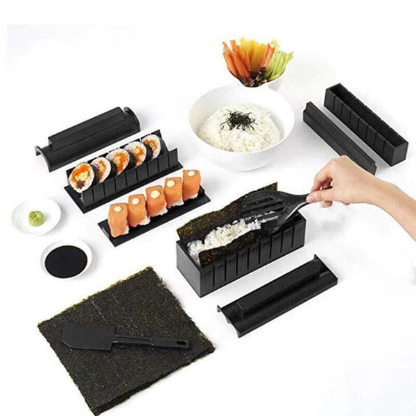 13PCS DIY Sushi Maker Making Kit Rice Roller Mold Set for Beginners Kitchen Tool