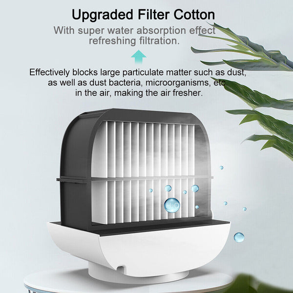 Portable Air Cooling Fan USB Home Office 3-Speed Mini Personal Cooler Humidifier