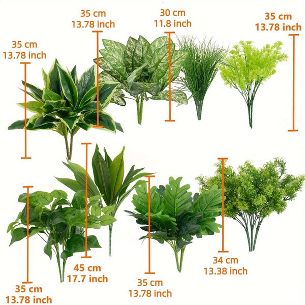 18Pcs Outdoor Artificial Plants UV Resistant Real Touch Fake Greenery Stems Faux