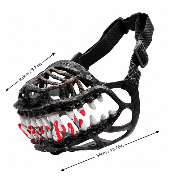 Scary Dog Muzzle, Halloween Funny Scary Monster Dog Muzzle with Teeth Adjustable