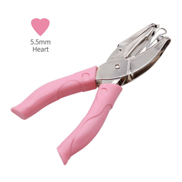 2PCS Paper Hand Hole Punch Cutter Manual Puncher Circle Heart Star Soft Grip AU